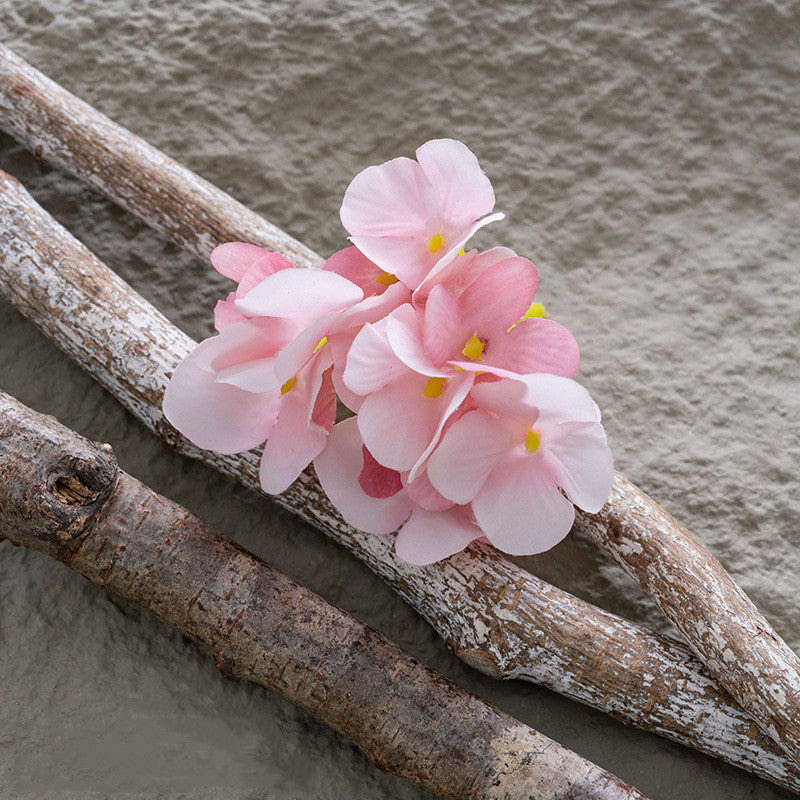 5 Pcs Artificial Hydrangea Flower Heads Clusters for Crafts Wall Panels Boutonniere
