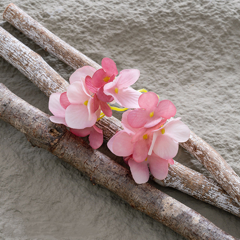 5 Pcs Artificial Hydrangea Flower Heads Clusters for Crafts Wall Panels Boutonniere