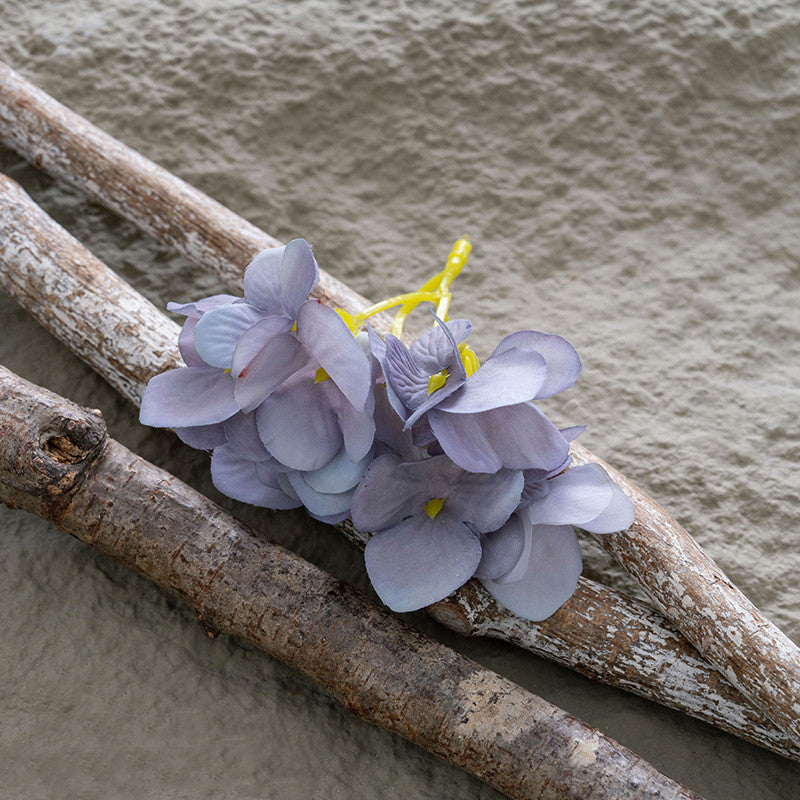 5 Pcs Artificial Hydrangea Flower Heads Clusters for Crafts Wall Panels Boutonniere
