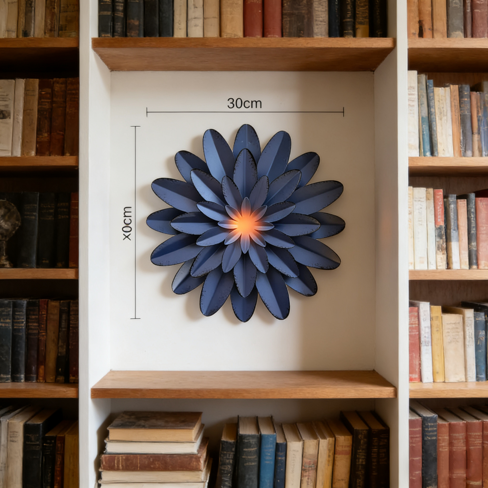 Commercial Venue Iron Floral Wall Decor - 11.8x11.8x1in Hanging Backdrop Piece