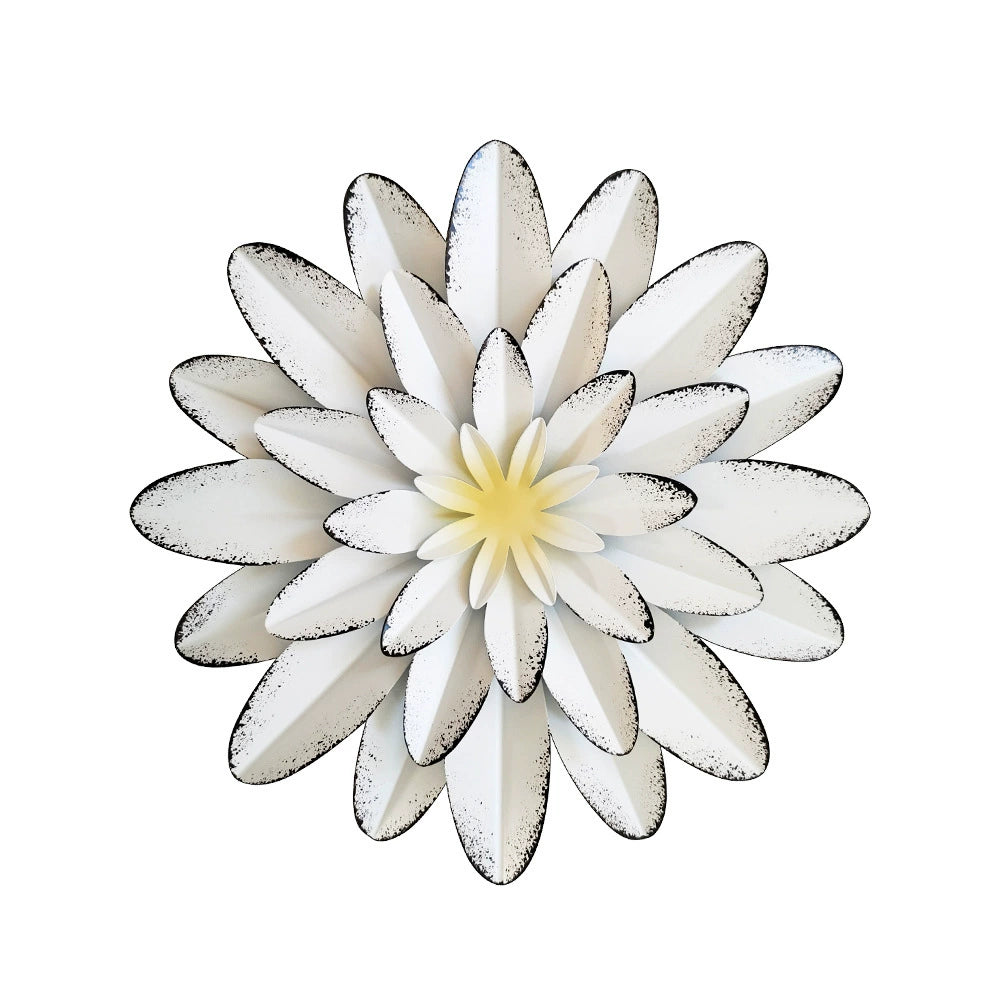 Commercial Venue Iron Floral Wall Decor - 11.8x11.8x1in Hanging Backdrop Piece