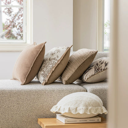 Commercial Venue Light Luxury Retro Khaki Cushion Cover - 17.7x17.7in (Insert Not Included)