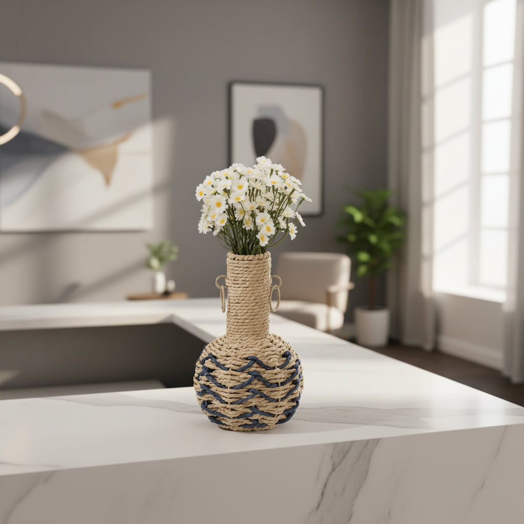 Commercial Venue Paper Rope Woven Decor Vase – For Event Styling & Retail Space Displays (Multiple Sizes)