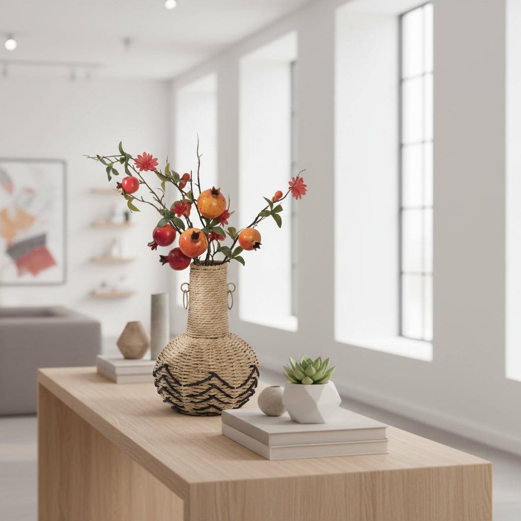 Commercial Venue Paper Rope Woven Decor Vase – For Event Styling & Retail Space Displays (Multiple Sizes)