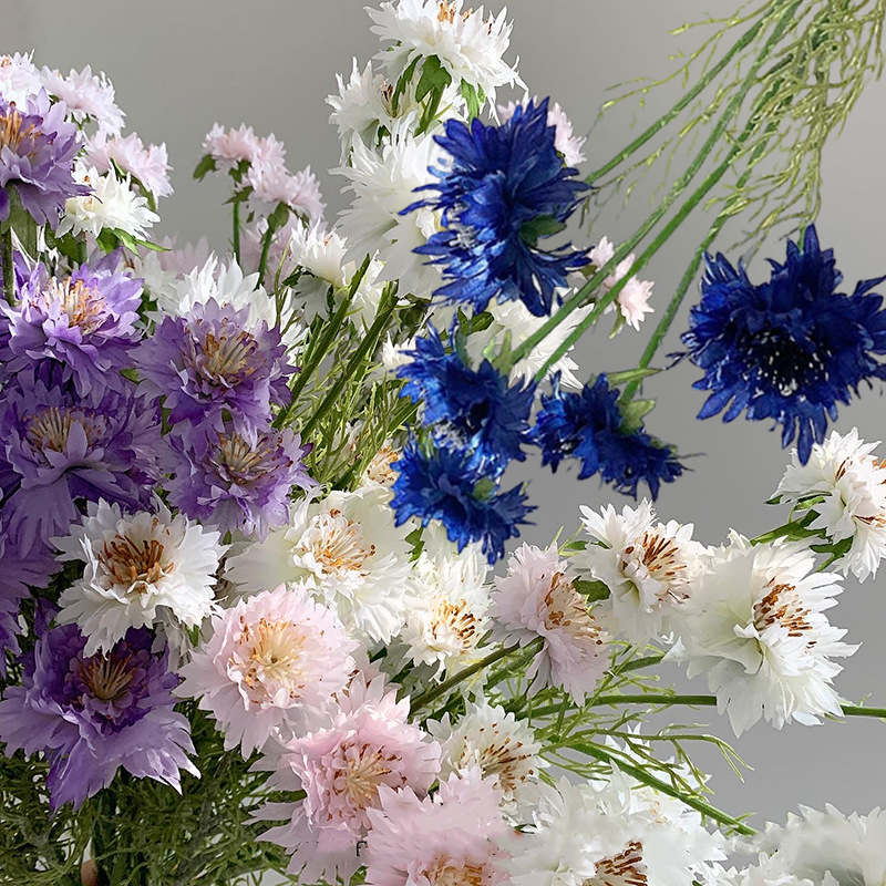 22 Inch Artificial Silk Cornflower Stems Spray Bulk Quantity