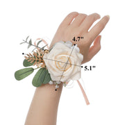 Silk Rose Flowers Corsage with Green Leaves, Bulk Wholesale, Artificial Floral Decoration