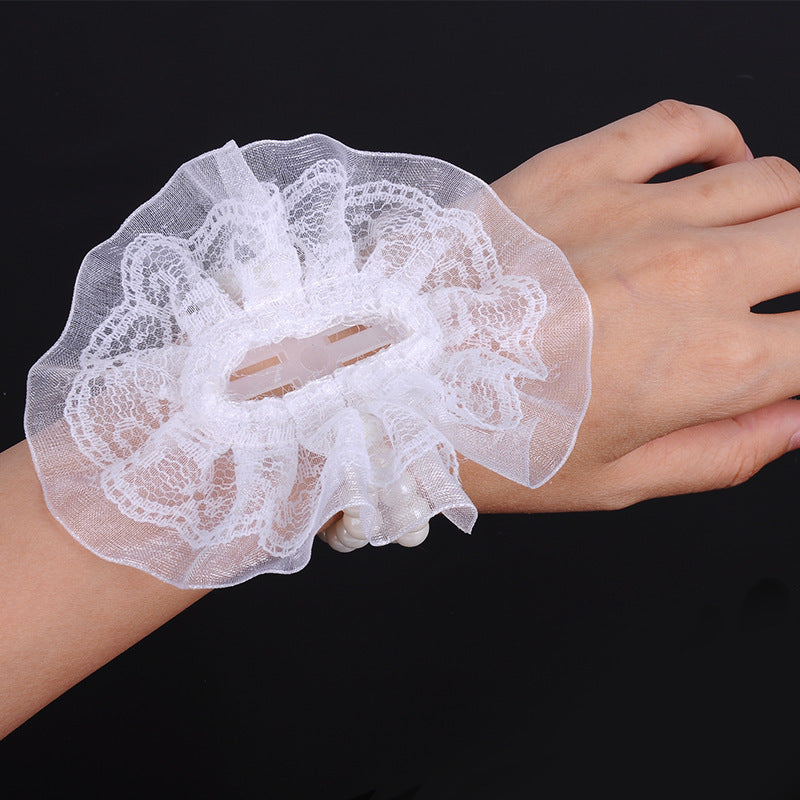 10 Pcs Elastic Pearl Wrist Bracelets Bands for DIY Wedding Corsage Flowers Accessories Bulk