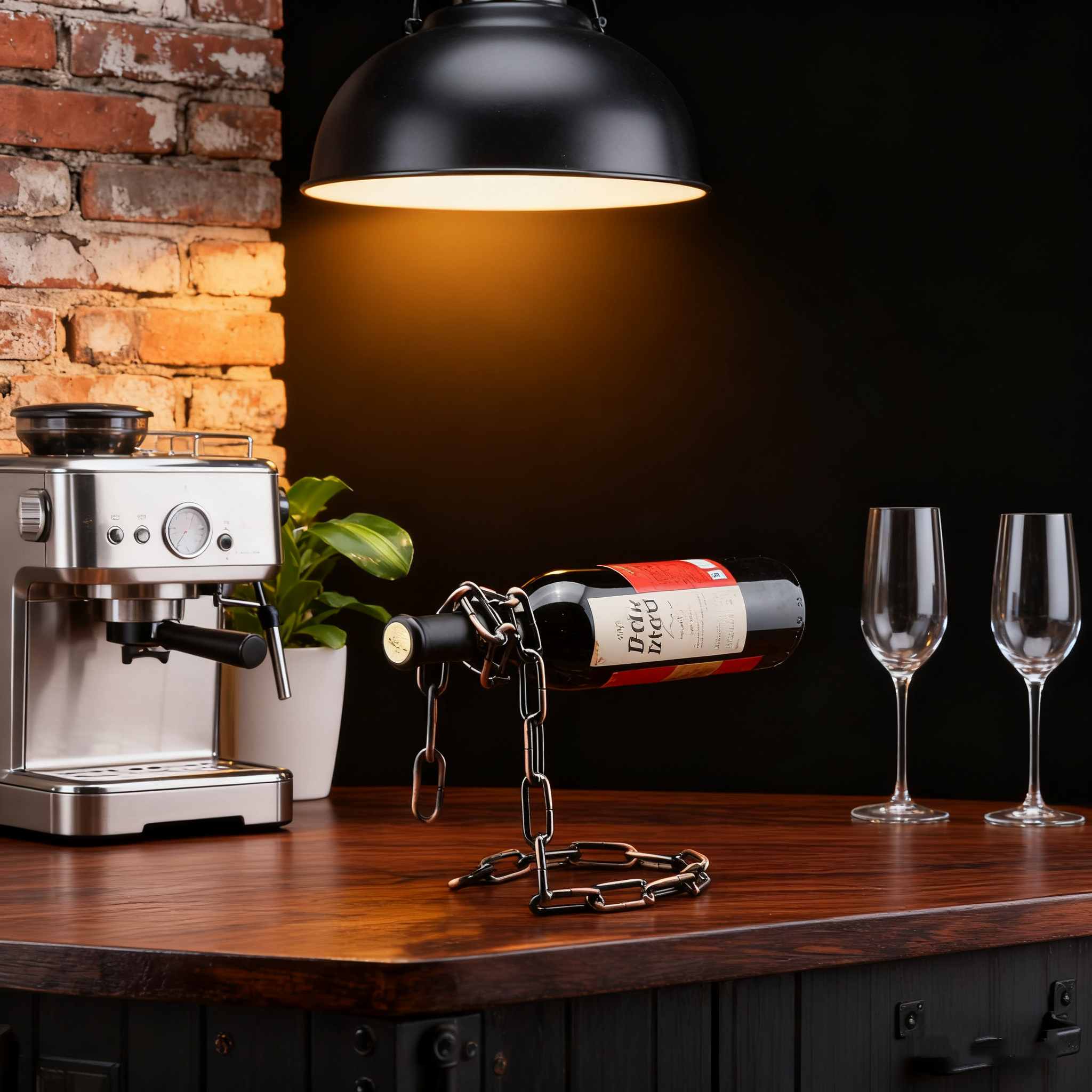 Creative Floating Wine Bottle Holder, Rope & Chain Styles