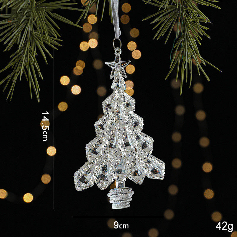 Crystal Christmas Tree Ornaments  Decorations for Luxury Holiday Scene Setup