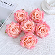 6 Pcs Curled Artificial Rose Heads for Crafts Wedding Centerpiece Bouquet Home Garden Decor