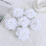 6 Pcs Curled Artificial Rose Heads for Crafts Wedding Centerpiece Bouquet Home Garden Decor
