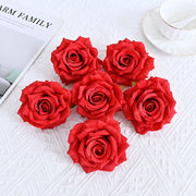 6 Pcs Curled Artificial Rose Heads for Crafts Wedding Centerpiece Bouquet Home Garden Decor