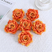 6 Pcs Curled Artificial Rose Heads for Crafts Wedding Centerpiece Bouquet Home Garden Decor