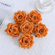 6 Pcs Curled Artificial Rose Heads for Crafts Wedding Centerpiece Bouquet Home Garden Decor