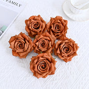 6 Pcs Curled Artificial Rose Heads for Crafts Wedding Centerpiece Bouquet Home Garden Decor