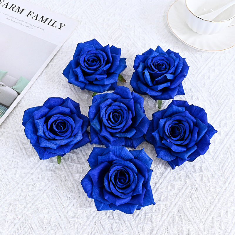 6 Pcs Curled Artificial Rose Heads for Crafts Wedding Centerpiece Bouquet Home Garden Decor