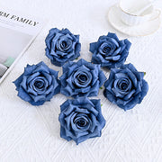 6 Pcs Curled Artificial Rose Heads for Crafts Wedding Centerpiece Bouquet Home Garden Decor