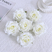 6 Pcs Curled Artificial Rose Heads for Crafts Wedding Centerpiece Bouquet Home Garden Decor