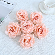 6 Pcs Curled Artificial Rose Heads for Crafts Wedding Centerpiece Bouquet Home Garden Decor