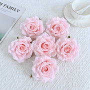 6 Pcs Curled Artificial Rose Heads for Crafts Wedding Centerpiece Bouquet Home Garden Decor