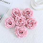 6 Pcs Curled Artificial Rose Heads for Crafts Wedding Centerpiece Bouquet Home Garden Decor