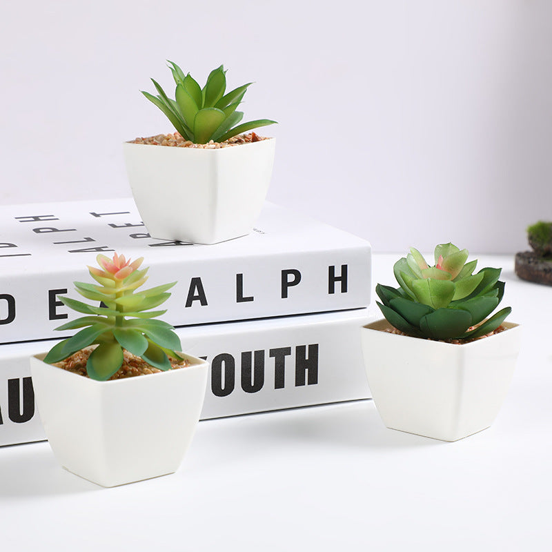 bulk succulent pots 3 pcs 3" Assorted Artificial Faux Small Succulent Plants with Pots