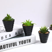 3 Pcs Artificial Mini Succulent Plants in Vase Potted Succulent Planters Bulk Set