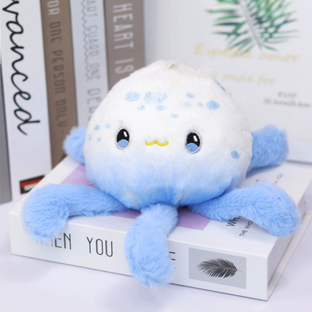 Cute Jellyfish Plush Toy 2-Pack (Small & Large) - Ocean Animal Stuffed Keychain for Kids