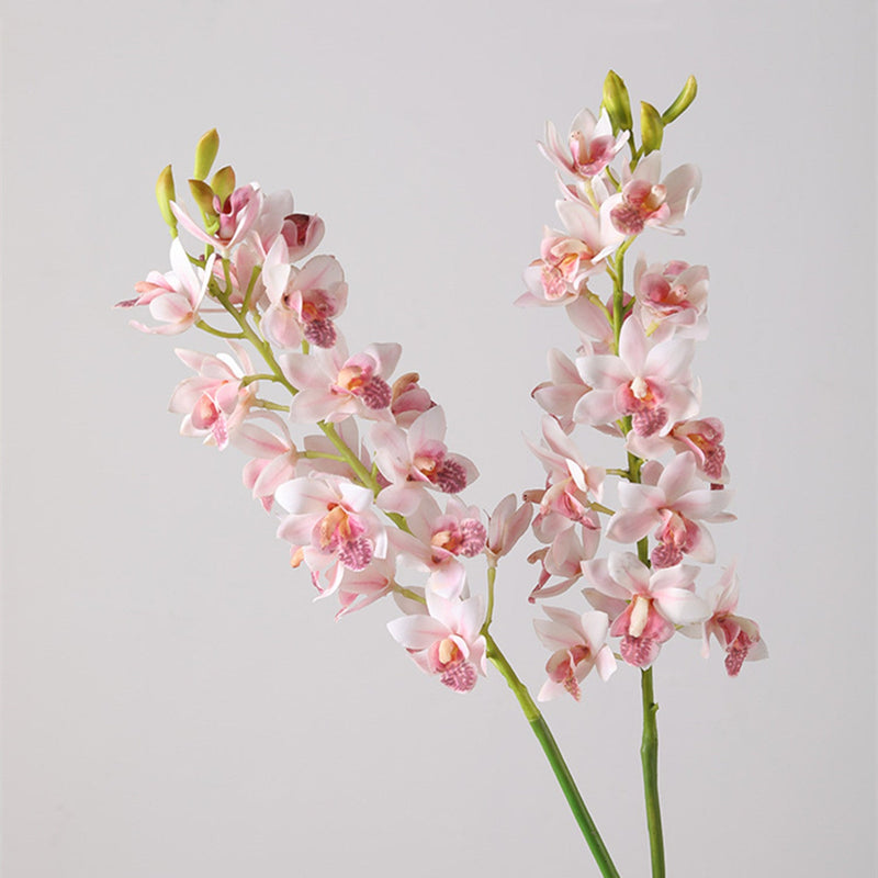 30 Inch Artificial Cymbidium Stems, 6 Pcs Silk Spring Flowers Bulk Pack