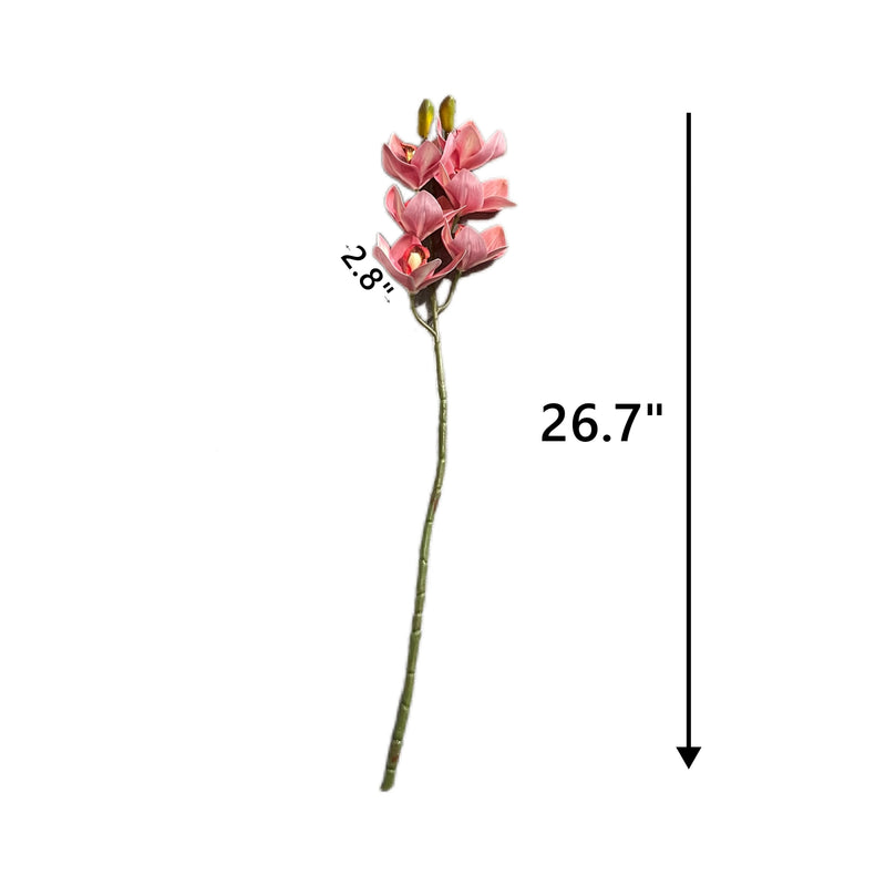 Cymbidium Orchid Stems 10 Pcs 20 Inch Real Touch Artificial Silk Flowers for Floral Arrangements