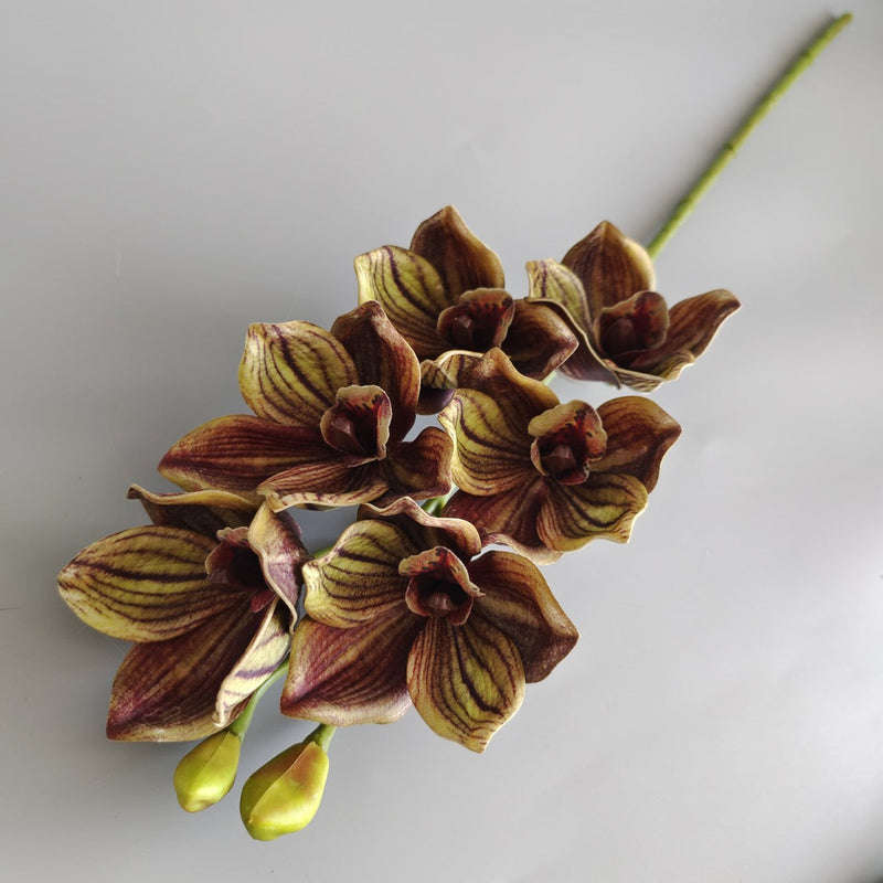 26.7 Inch Artificial Cymbidium Stems Bulk Real Touch Silk Flowers