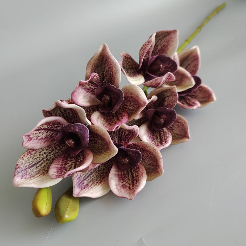 26.7 Inch Artificial Cymbidium Stems Bulk Real Touch Silk Flowers