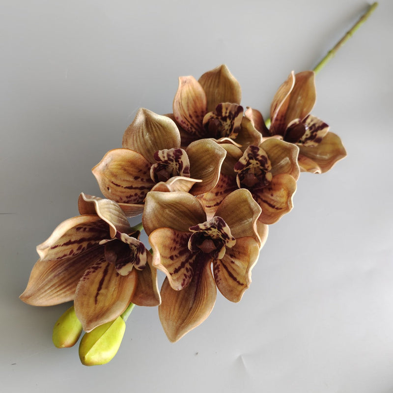 26.7 Inch Artificial Cymbidium Stems Bulk Real Touch Silk Flowers