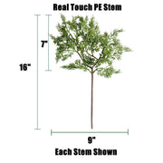 5 Pcs 16 Inch Artificial Cypress Pine Stems Bulk Christmas Winter Decoration