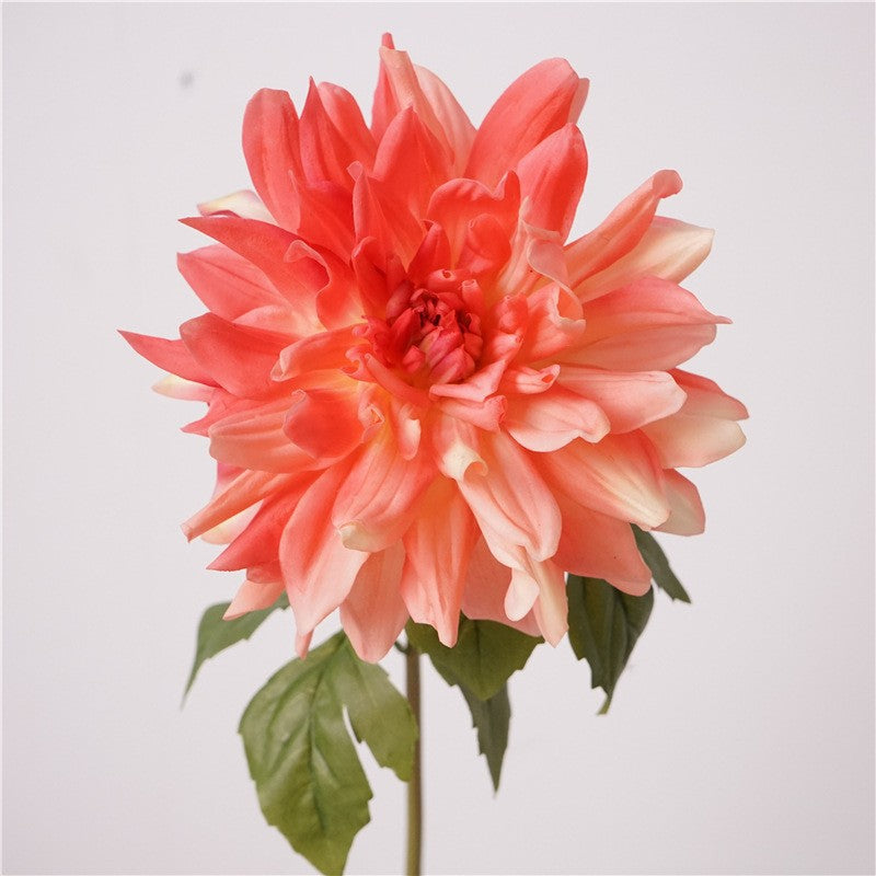 23.6 Inch Artificial Silk Dahlia Stem - Real Touch Lifelike Flower for Wedding and Home Decor