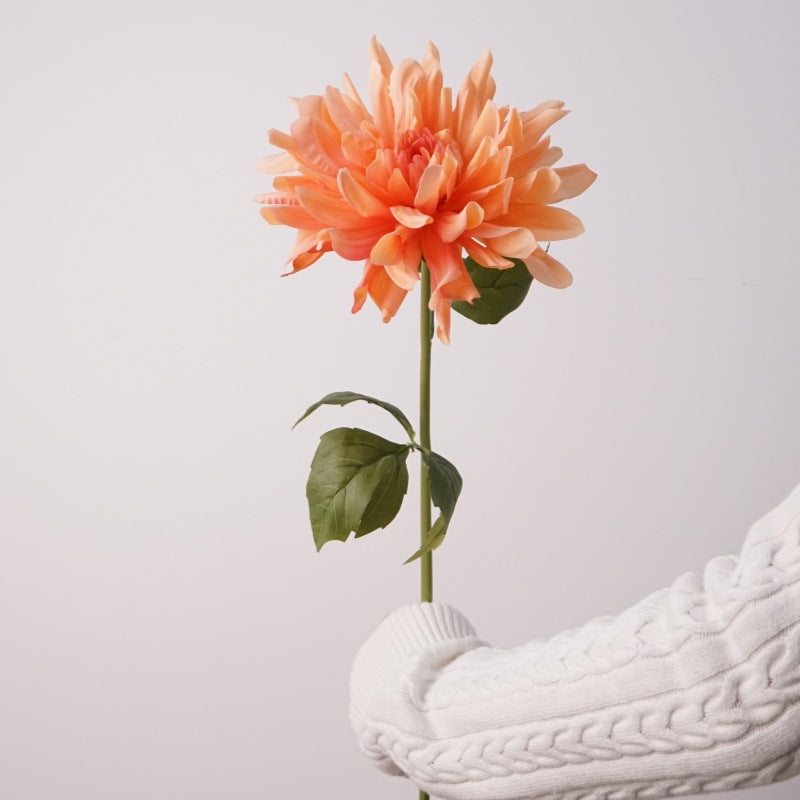 23.6 Inch Artificial Silk Dahlia Stem - Real Touch Lifelike Flower for Wedding and Home Decor