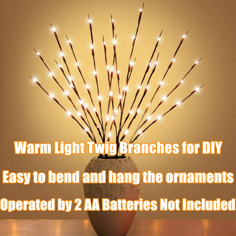 18 Inch Artificial Norfolk Pine Branches with LED Lights, Bulk Christmas Decor, 10 Pcs