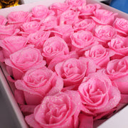 30 Pcs Artificial Glitter Roses Bouquet, 12 Inch DIY Silk Flowers for Weddings Anniversary