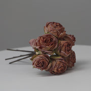 10 Pcs Burnt Orange Dusty Rose Artificial Floral Spray Bouquets Fall Decor