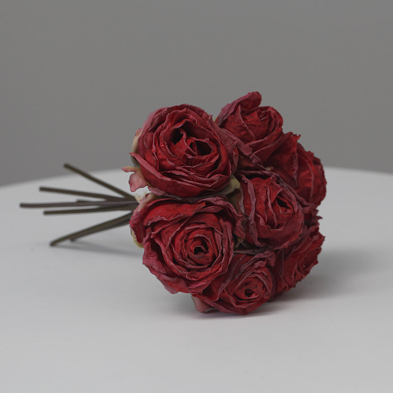 10 Pcs Burnt Orange Dusty Rose Artificial Floral Spray Bouquets Fall Decor