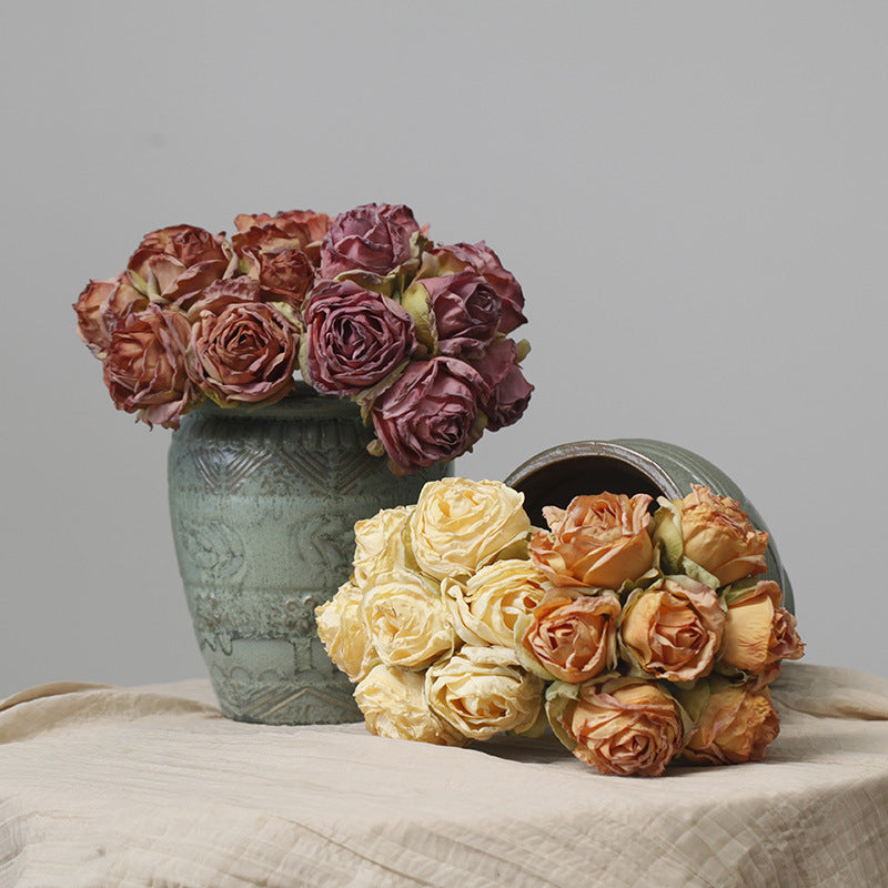 10 Pcs Burnt Orange Dusty Rose Artificial Floral Spray Bouquets Fall Decor