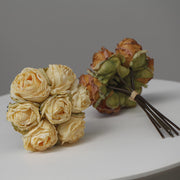 10 Pcs Burnt Orange Dusty Rose Artificial Floral Spray Bouquets Fall Decor