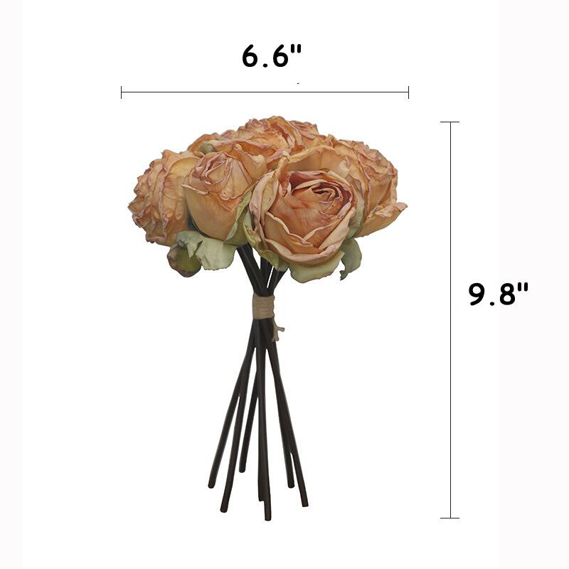 10 Pcs Burnt Orange Dusty Rose Artificial Floral Spray Bouquets Fall Decor