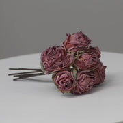 10 Pcs Burnt Orange Dusty Rose Artificial Floral Spray Bouquets Fall Decor