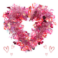 Valentine's & Wedding Heart Wreath - 15.7x14.6 Inch Artificial Madder | Sparkly Door & Window Decor