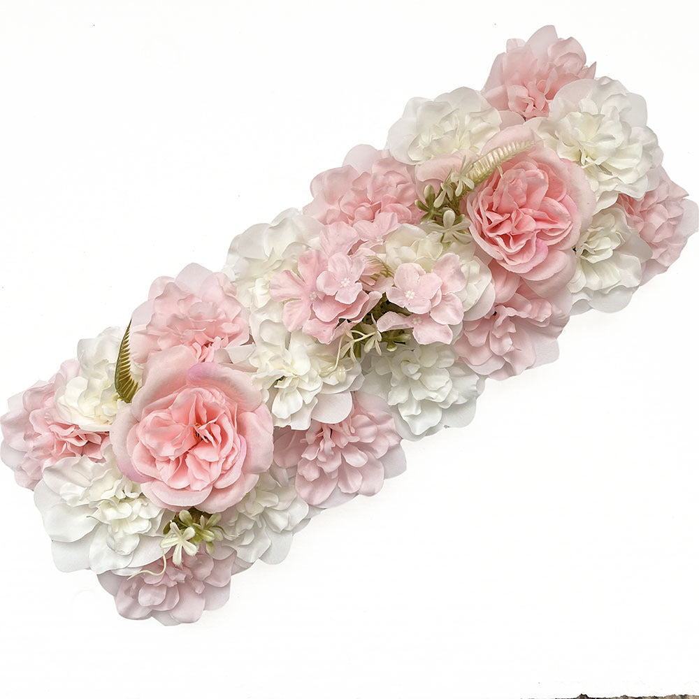 Artificial Wedding Flower Row 20x8 Inch Silk Flower Arrangement for Wedding Arch Aisle Backdrop Decor