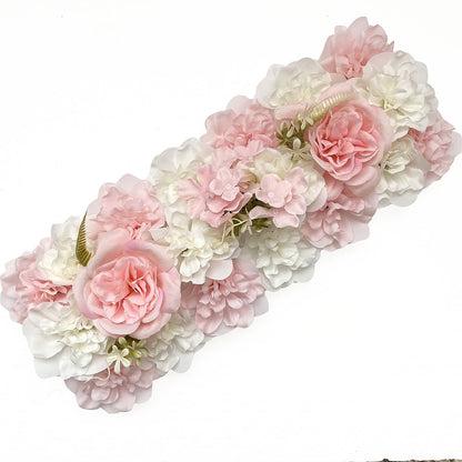 Artificial Wedding Flower Row 20x8 Inch Silk Flower Arrangement for Wedding Arch Aisle Backdrop Decor