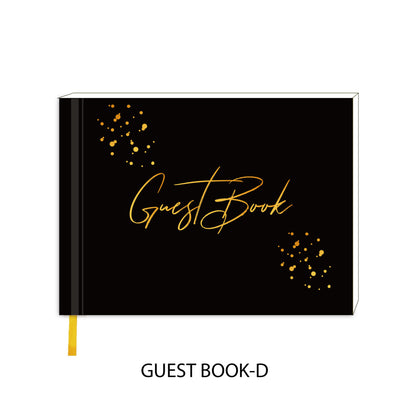Minimalist Wedding Guest Book - Spiral Bound with Gold Foil 120 Pages