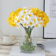 6 Pcs 16 Inch Artificial Daffodil Stems Bulk Faux Narcissus Spring Flowers