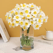 6 Pcs 16 Inch Artificial Daffodil Stems Bulk Faux Narcissus Spring Flowers